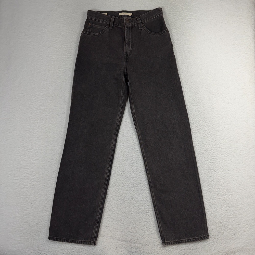 Levis Pants Women 25 Black Denim Jeans Premium Dad Jean (27.5x29) 100% Cotton